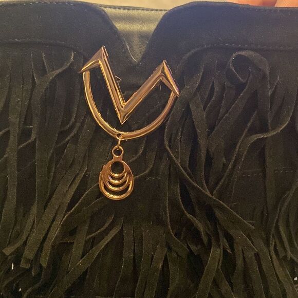 Women’s Black Fringed Tassel Faux Suede HighHeel KneeHigh Boot Size 41 (10.5 US) - Picture 13 of 14